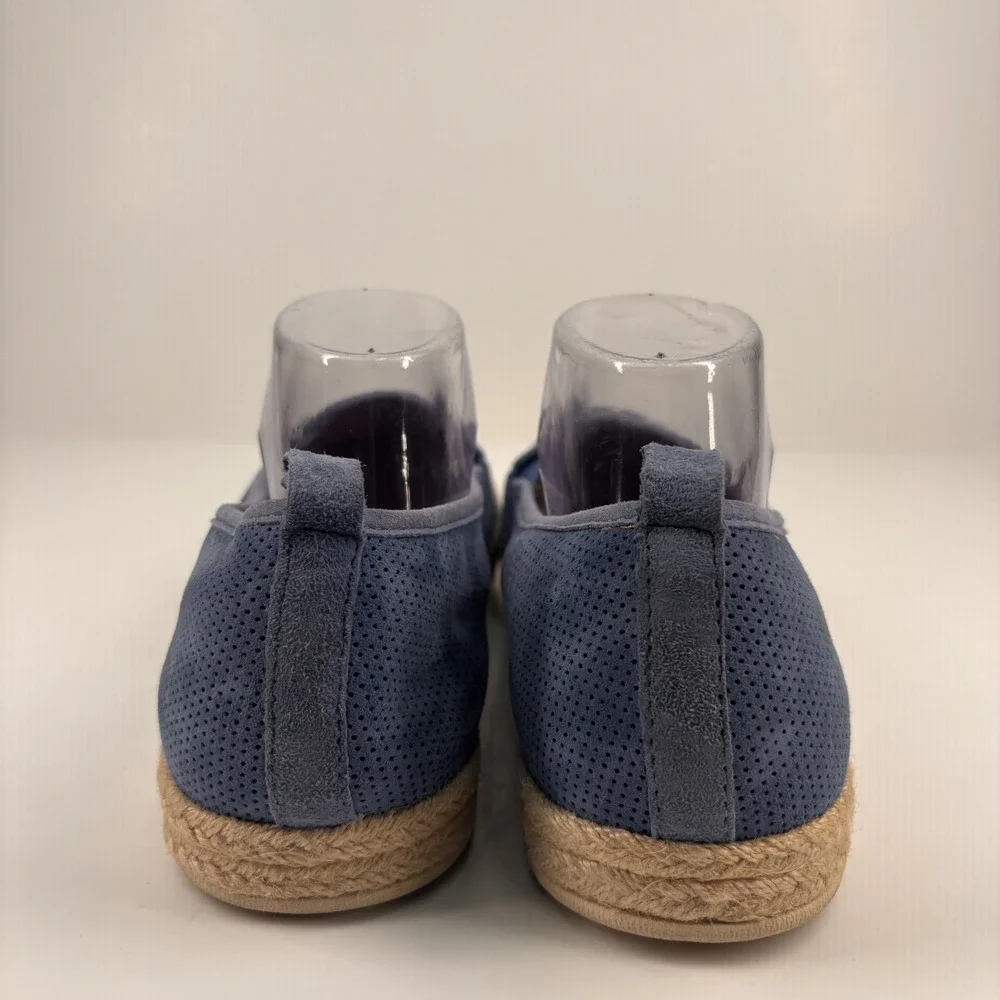 Clarks Azella Major Women's 11M Blue Suede‎ Perforated Espadrille Slip-On Flats
